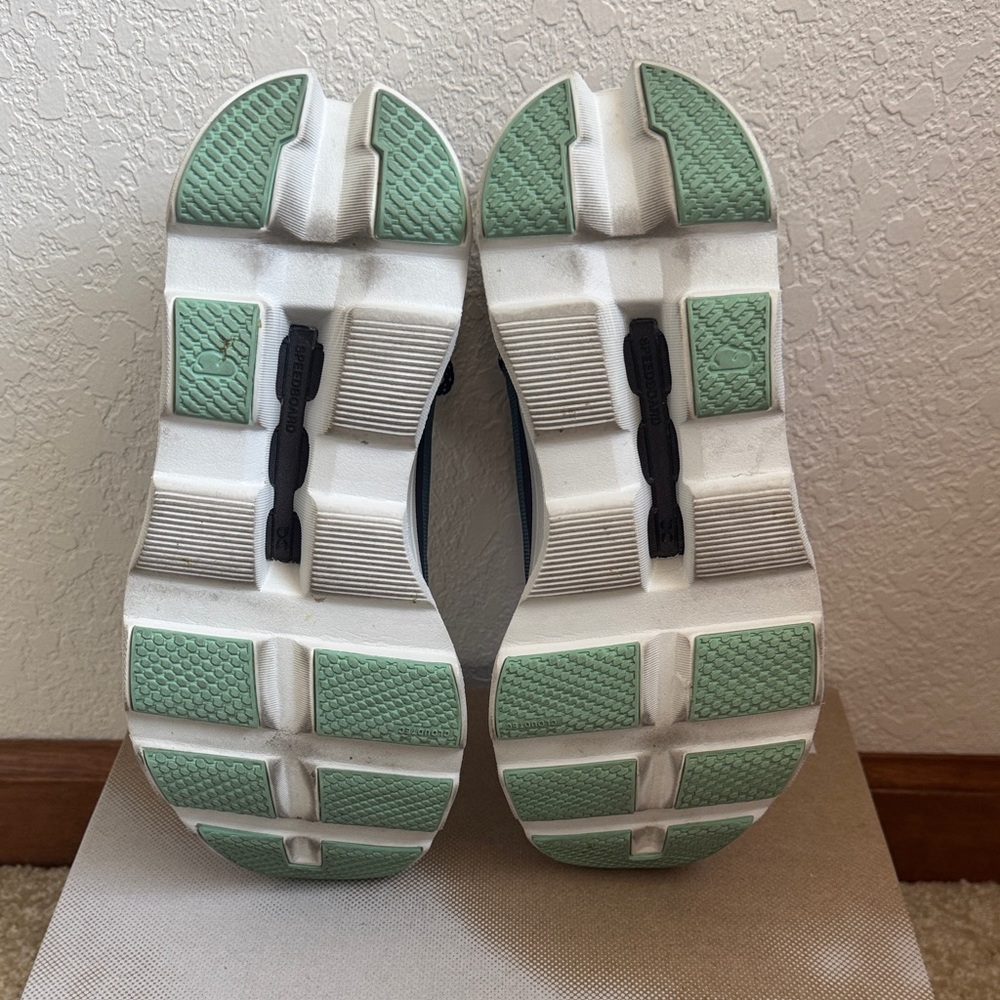 On Running Teal and White Sneakers - Picture 3 of 4